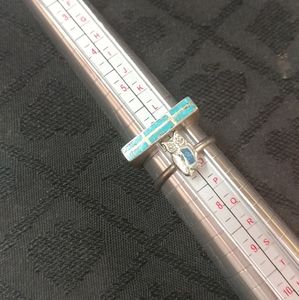 Rings, Sterling Silver & Turquoise Inlaid